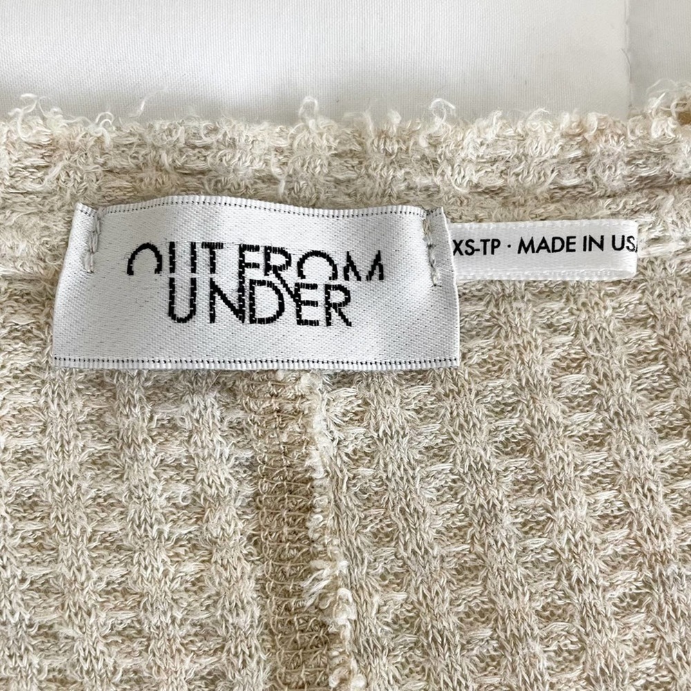 Uo Out From Under Tan Oversized Long Sleeve Button Up Thermal Top Size XS - Picture 8 of 14